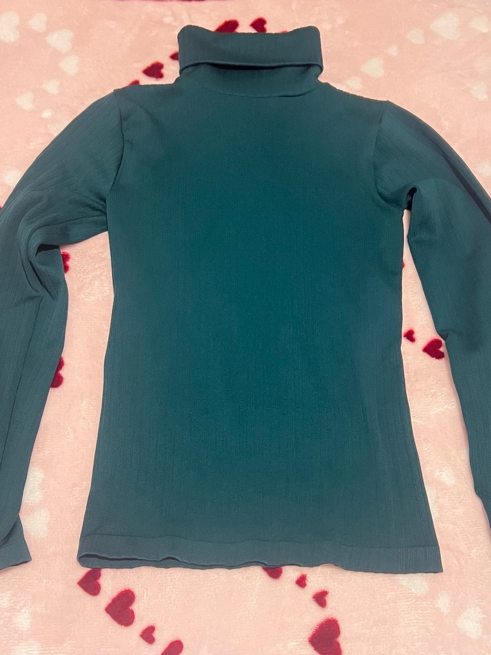Cotton Candy Teal Turtleneck Long-Sleeve Top